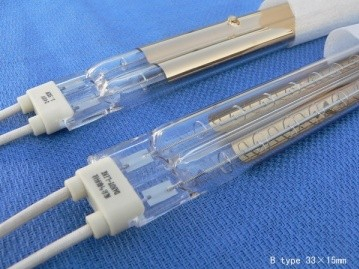 印刷機、烤箱用鍍金鎢絲雙管短波紅外線加熱燈